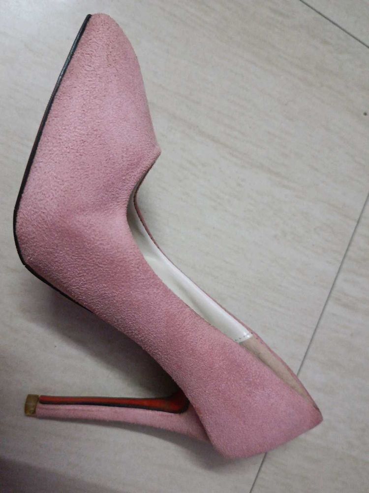 Elegant Pink Suede Stiletto Heels