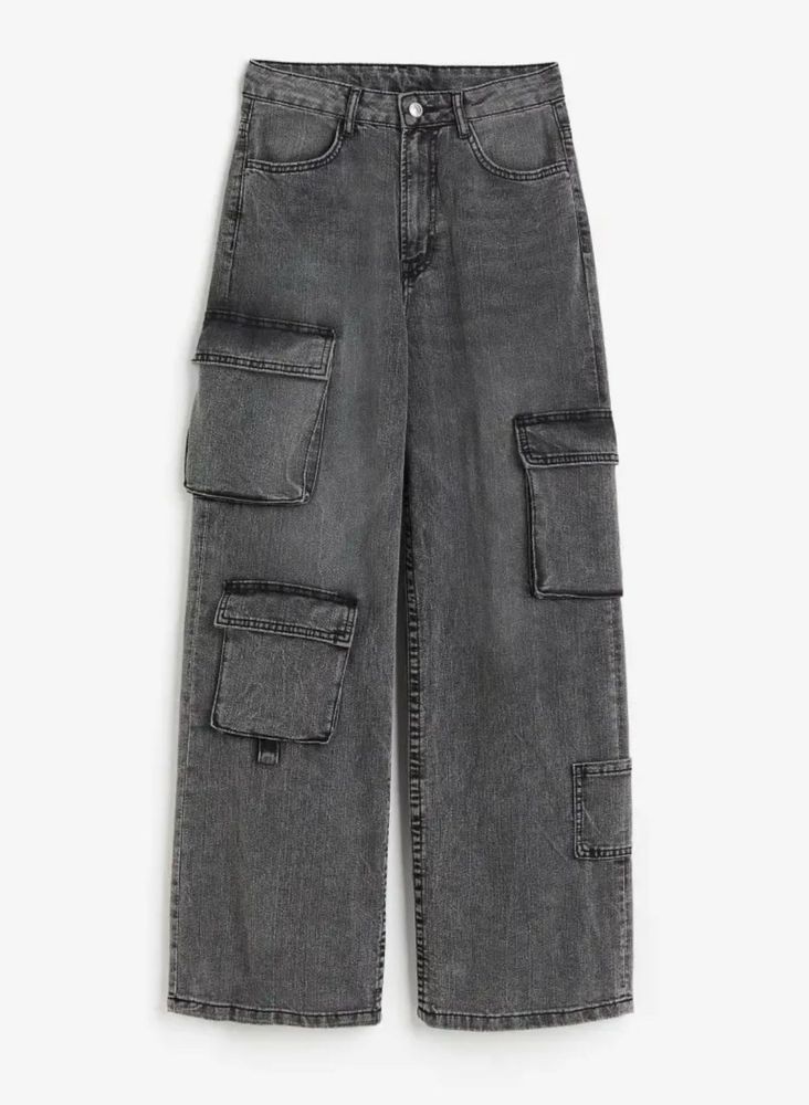 Stylish Grey Cargo Jeans