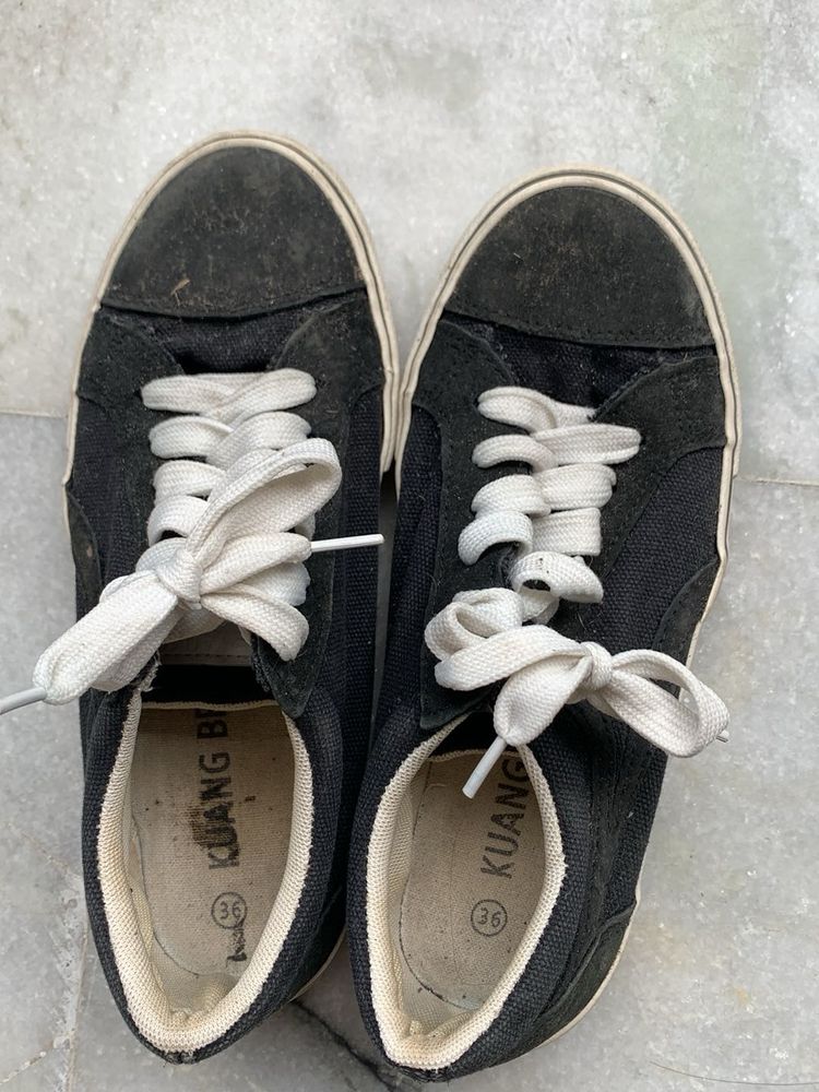 Classic Black Canvas Sneakers