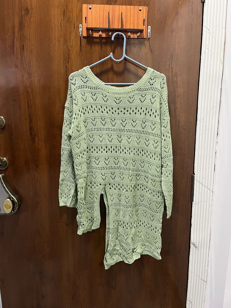 Light Green Crochet Sweater