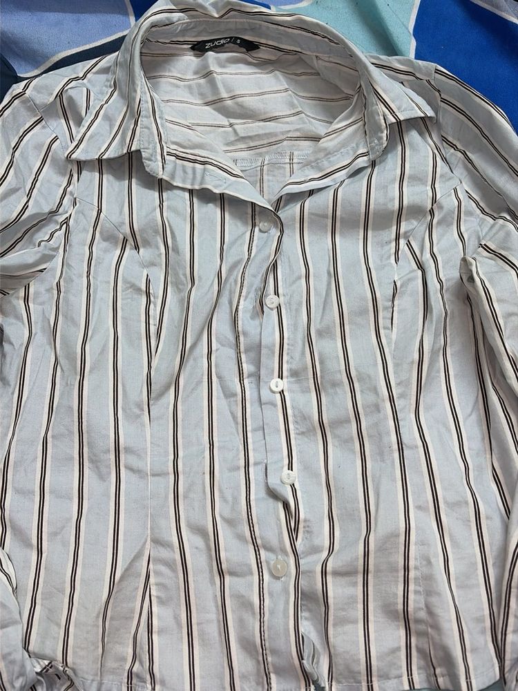 Striped Button-Up Shirt