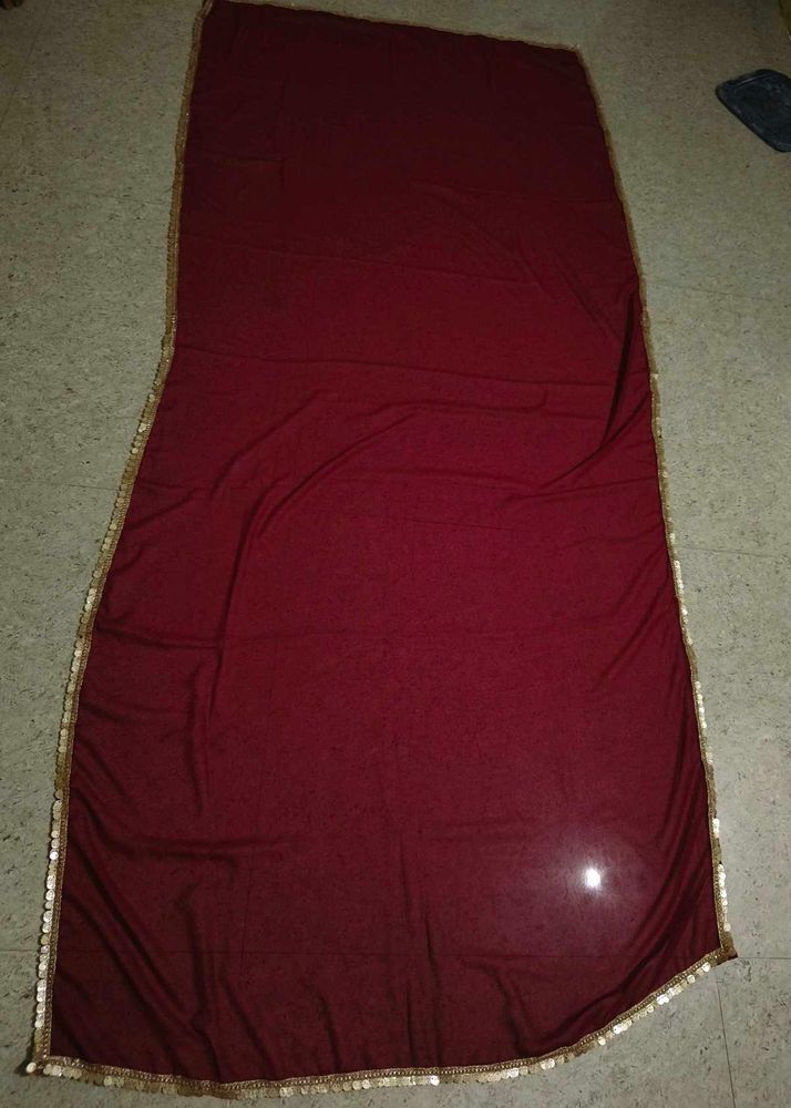 Elegant Maroon Dupatta with Sequins