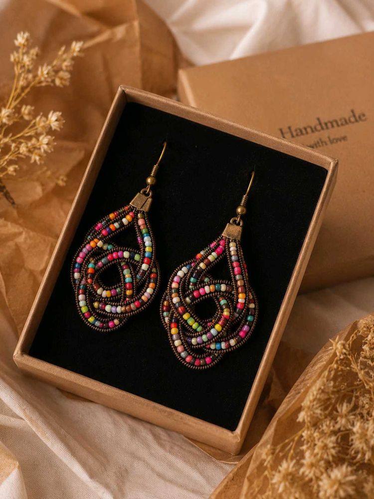 ⭐Handmade y2k Earrings Boho Multicolor Beaded