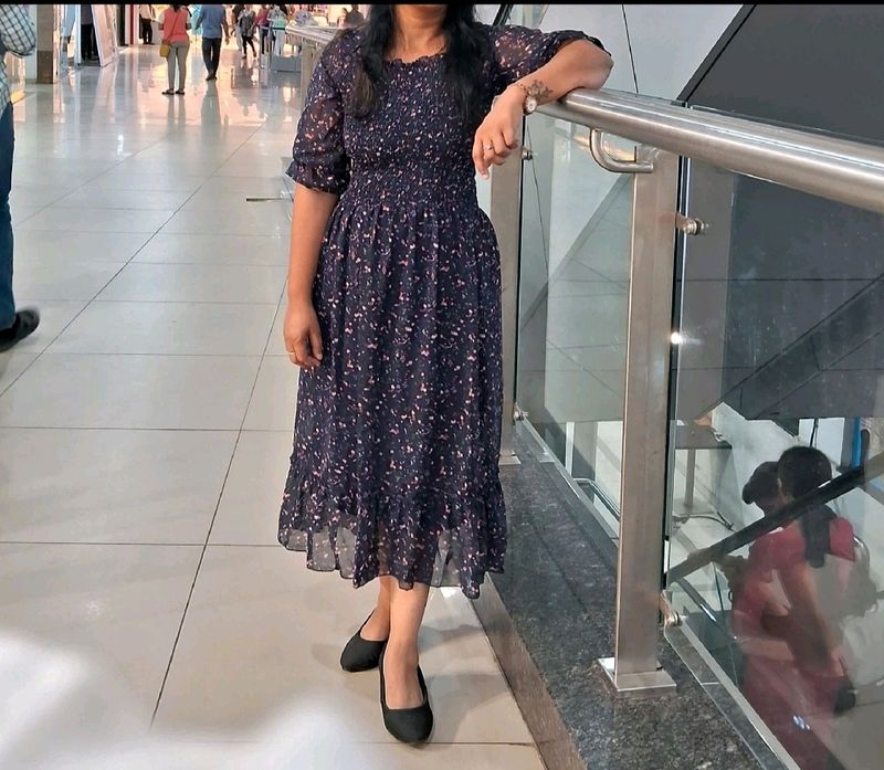 Navy Blue Strechable Dress