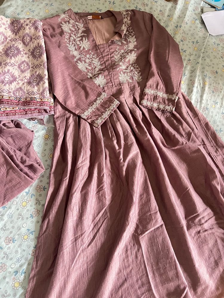 lavender beautiful kurta set