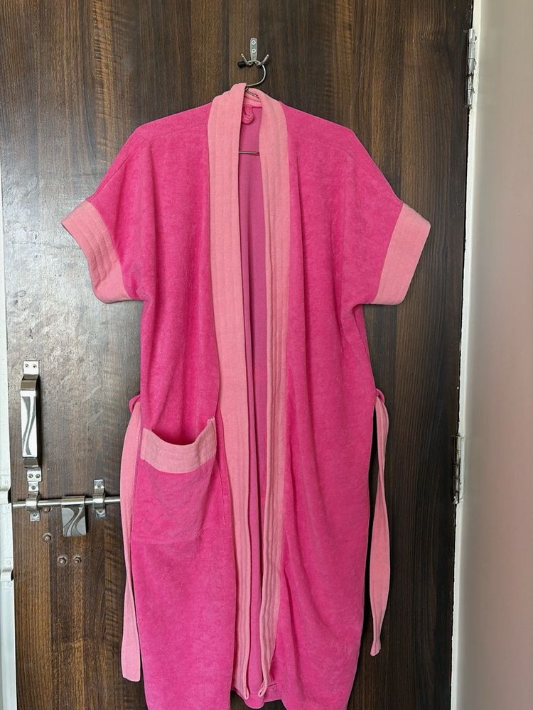 Pink Terry Cloth Bathrobe