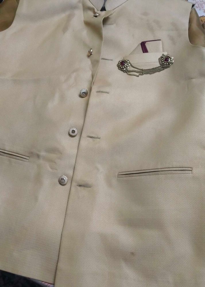 Men's Beige Nehru Jacket