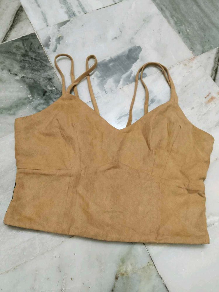 Tan Suede Cami Top