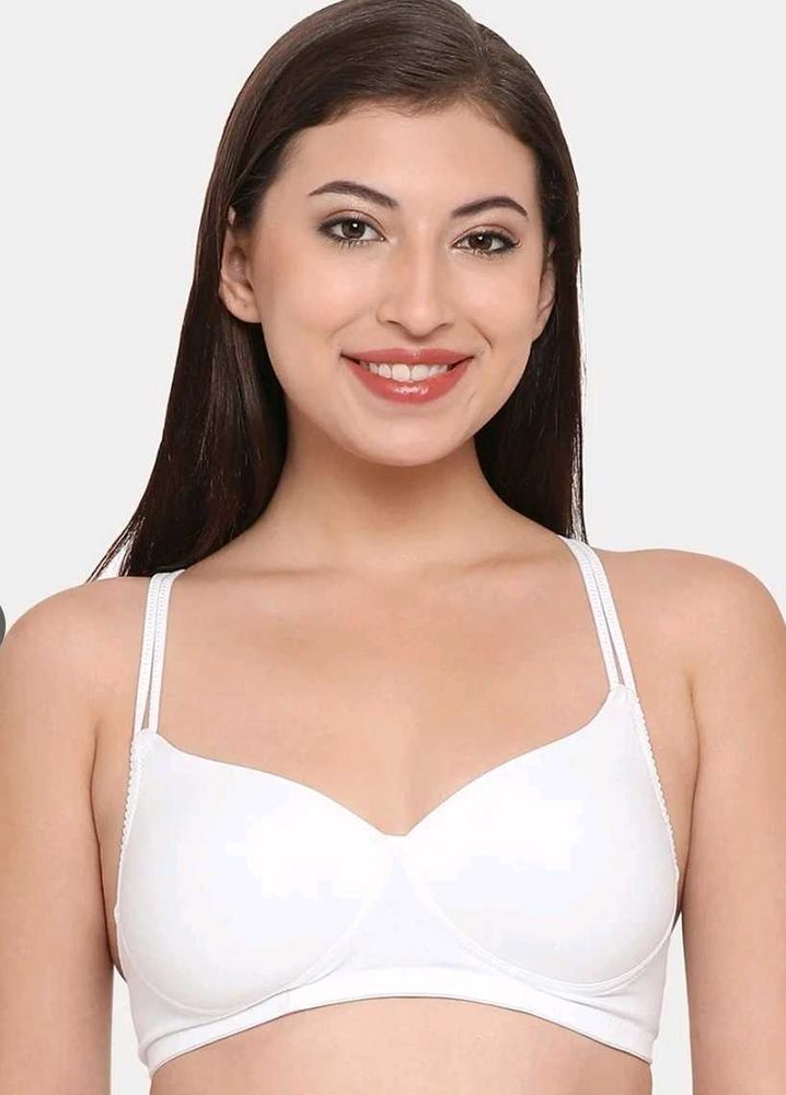 White padded Bra with Strappy Back