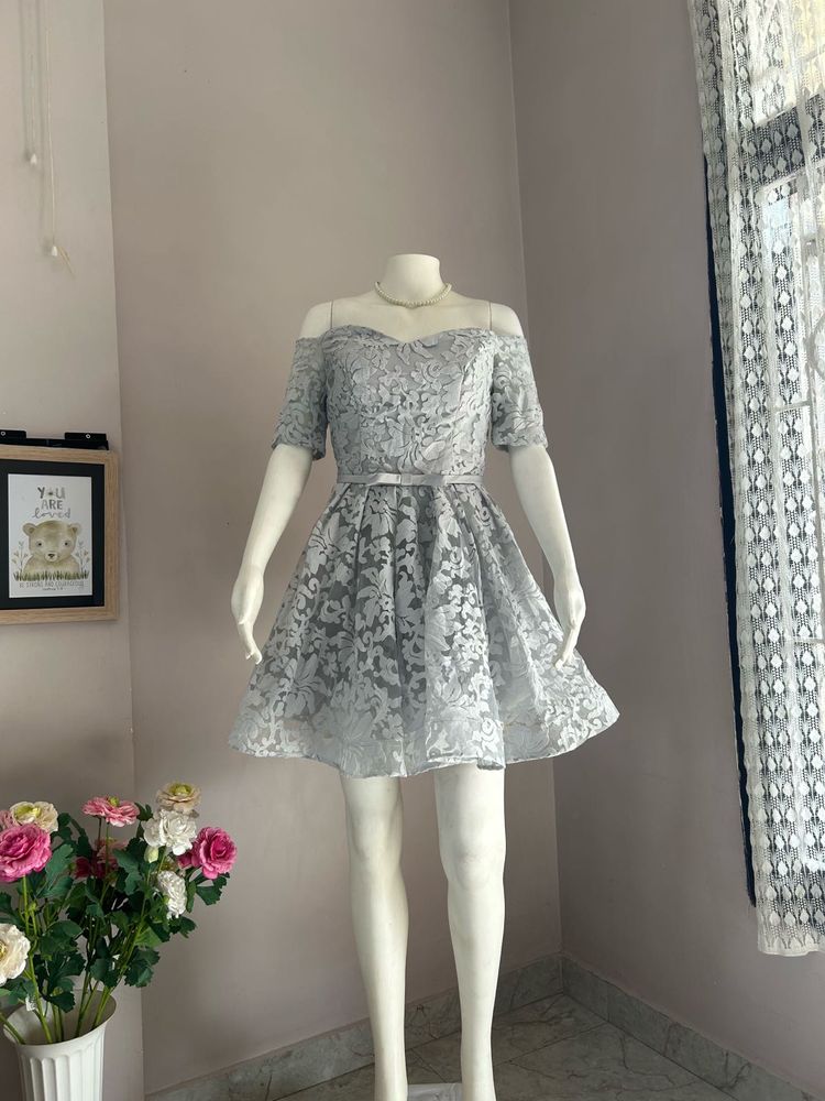 FIXED RATE  Lace Off-Shoulder Party Dress