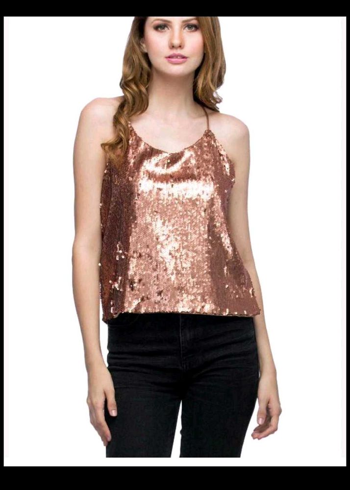 Rose Gold Sequin Tank Top