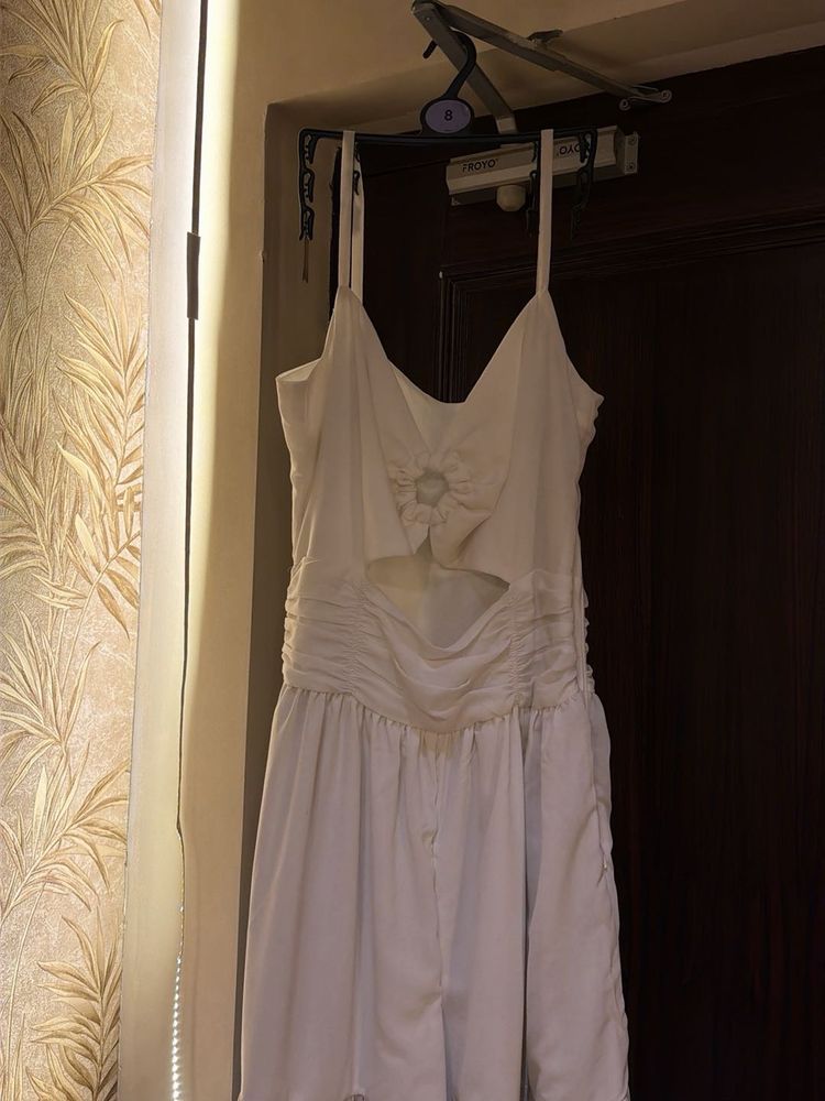 White Mini Jumpsuit - Casual Chic