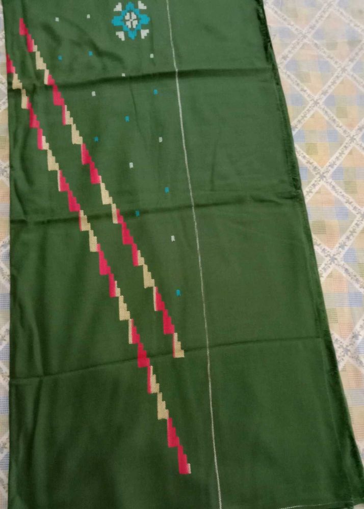 Green embroidered shawl