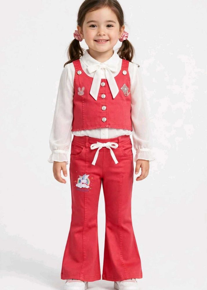 Cute Red Bell Bottom Outfit