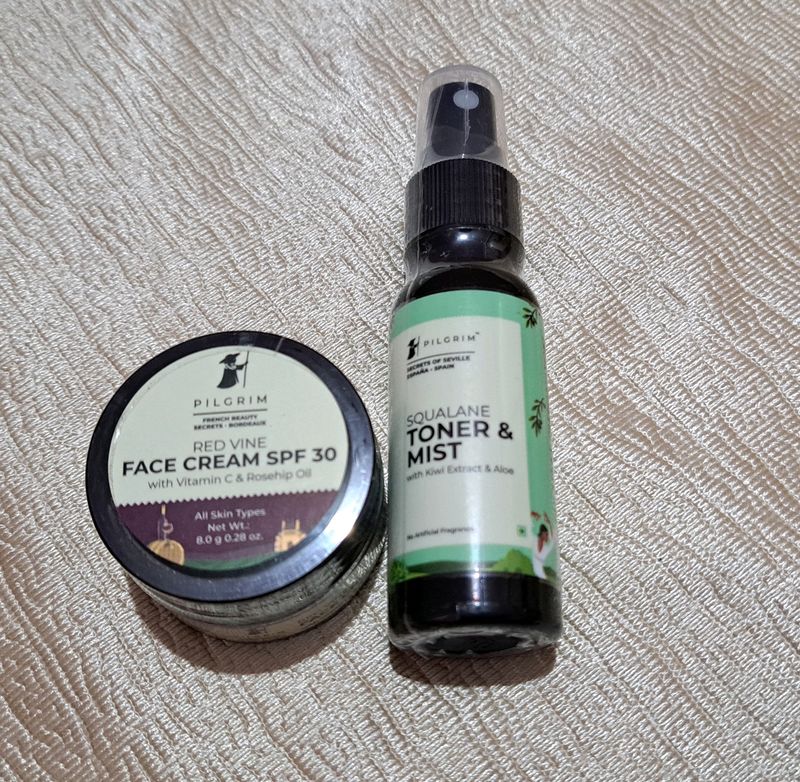 Pilgrim Toner And Red Vine Cream Combo