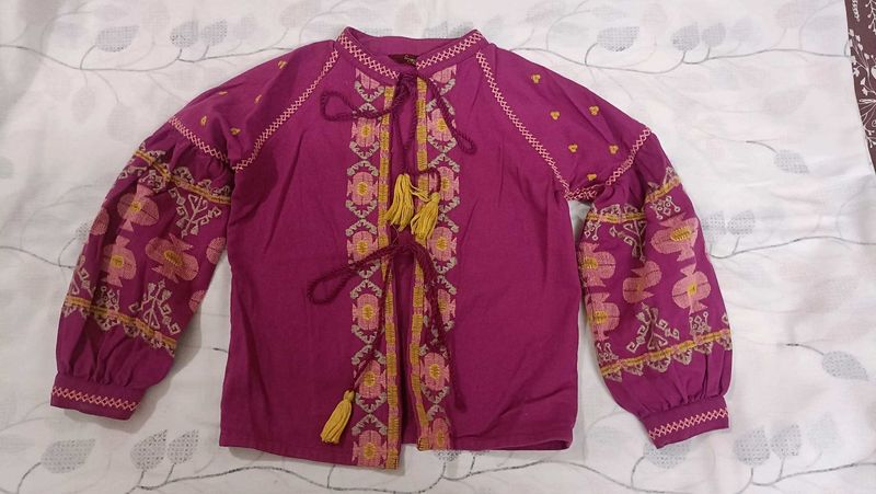 Cotton Embroidered Thick Ethnic Jacket