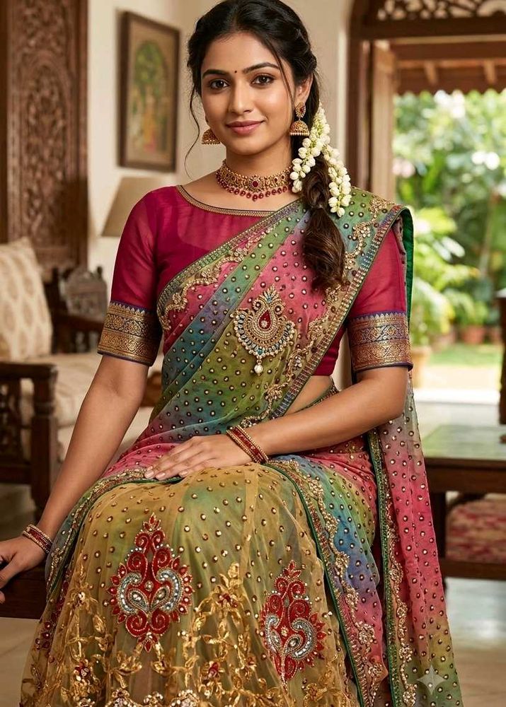 women multicolor saree 🥻💐