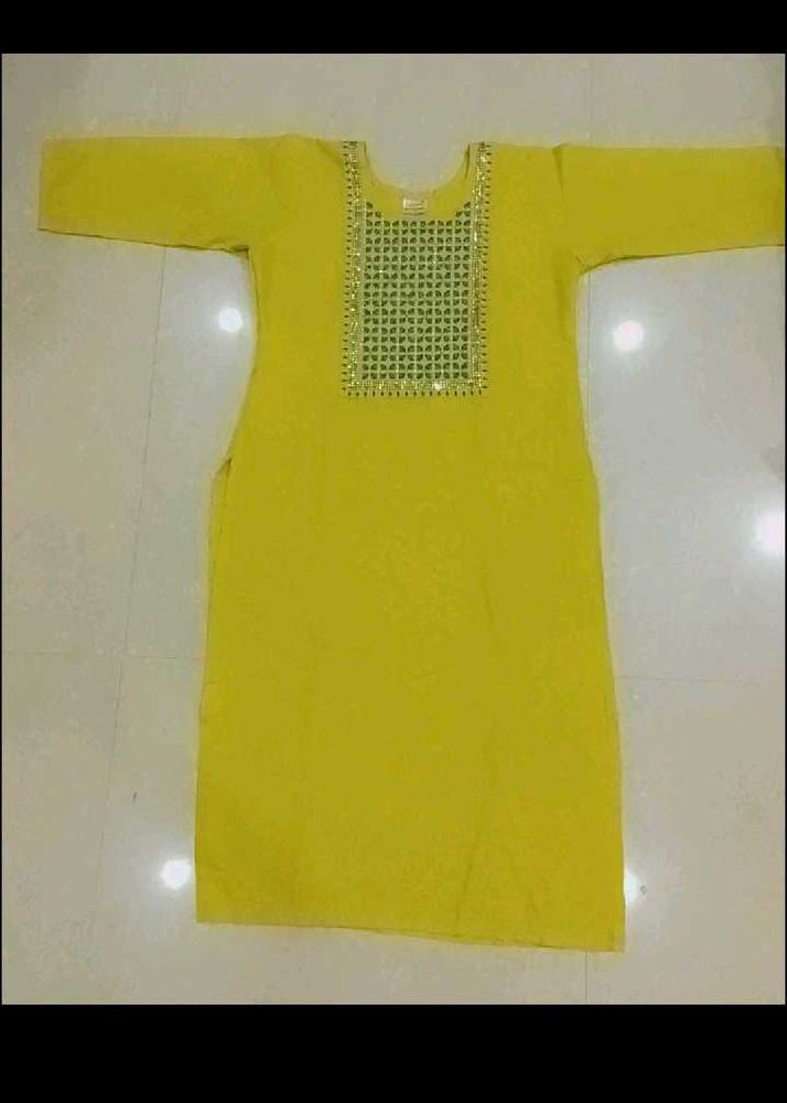 Yellow Embellished Kurta set