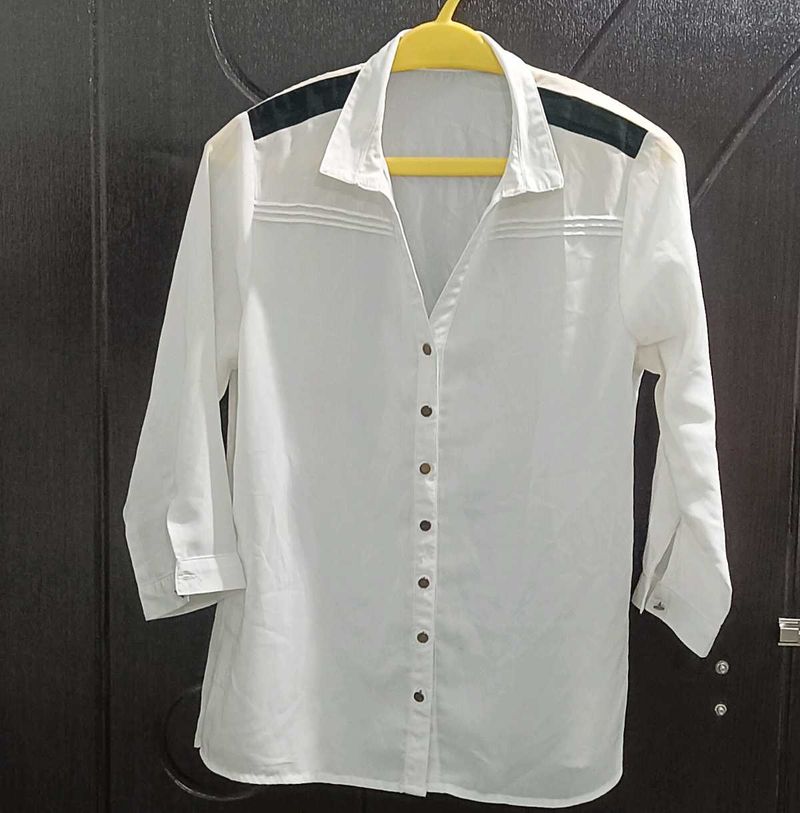 Classic White Button-Up Shirt