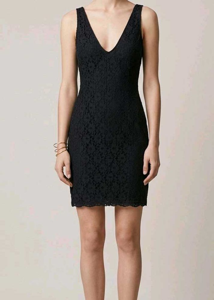 Zara Trafaluc Black Lace Bodycon Dress | Size S |