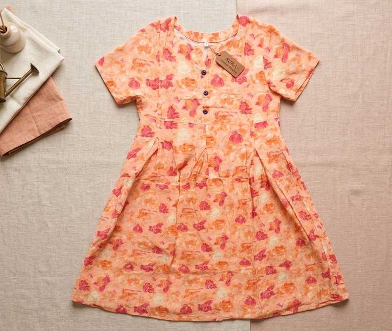 Charming Floral Print Dress(L)