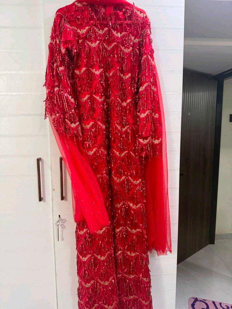 Stunning Red Embellished Lehenga Choli