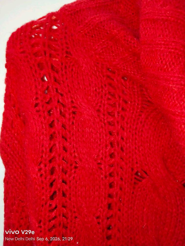 Cozy Red Knit Sweater