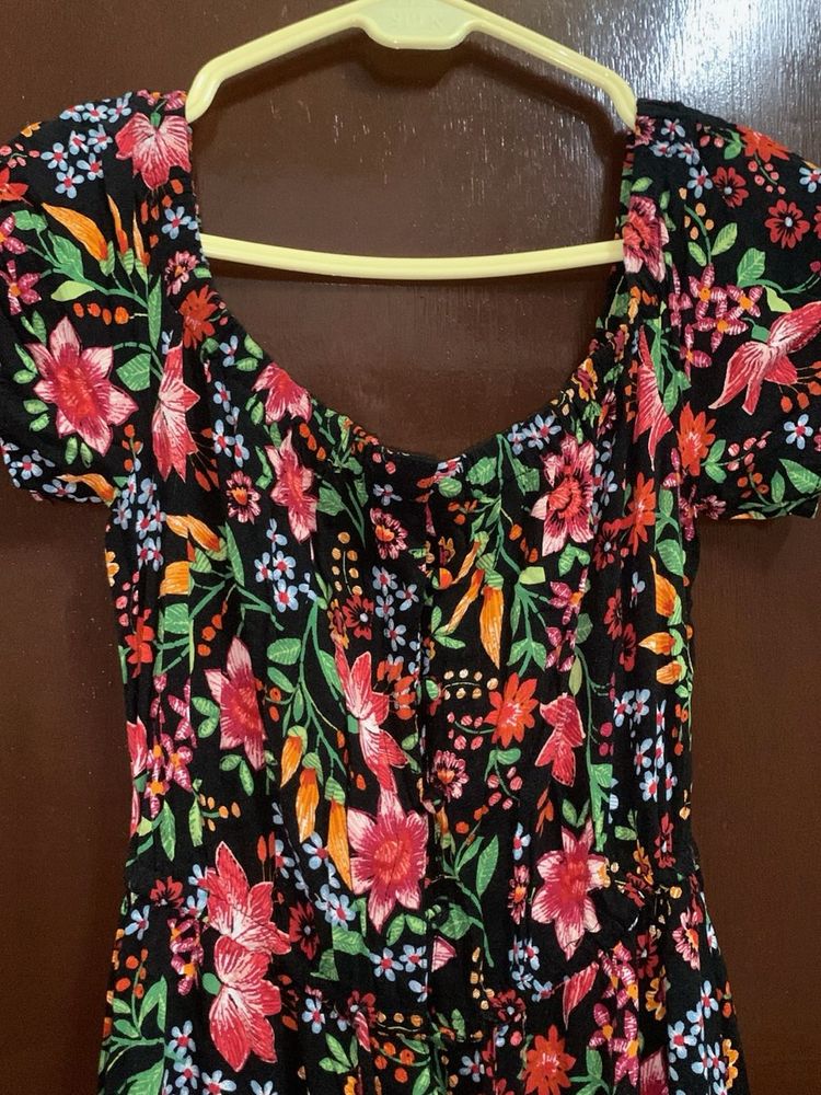Floral off shoulder dress