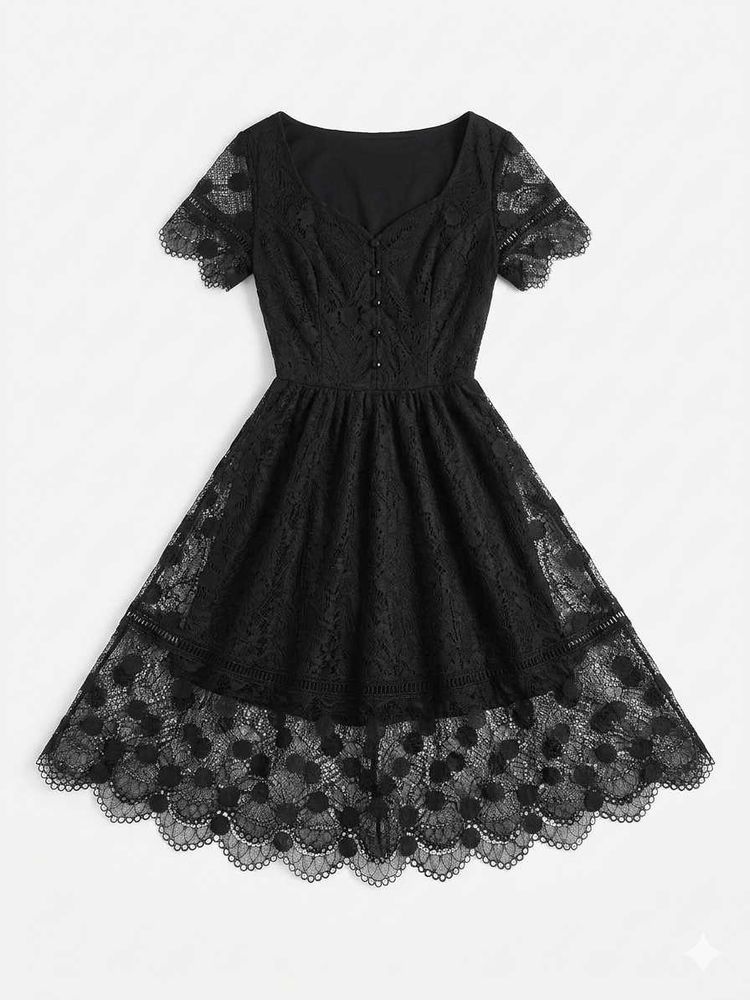Elegant Black Lace Dress