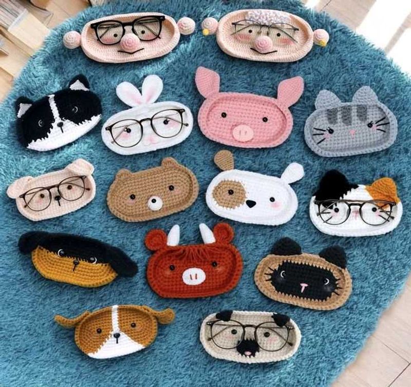 Cute Crochet Animal Glasses Holder