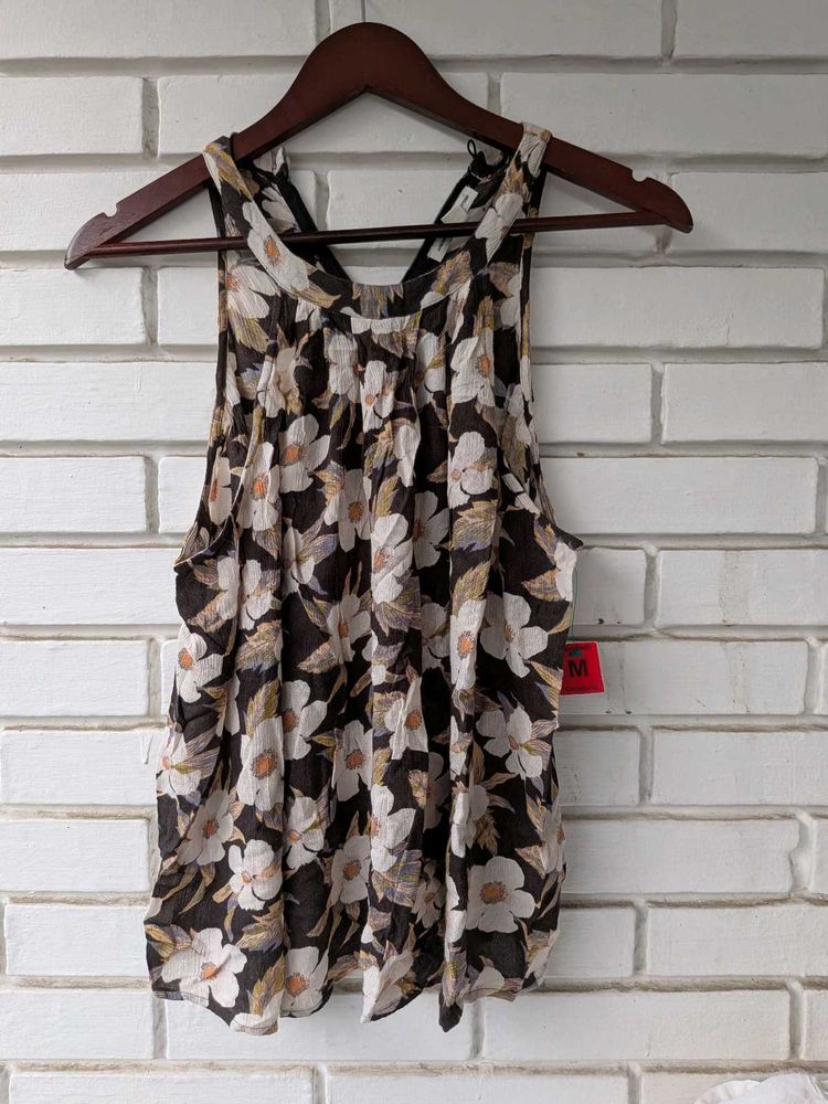 Floral Print Sleeveless Top