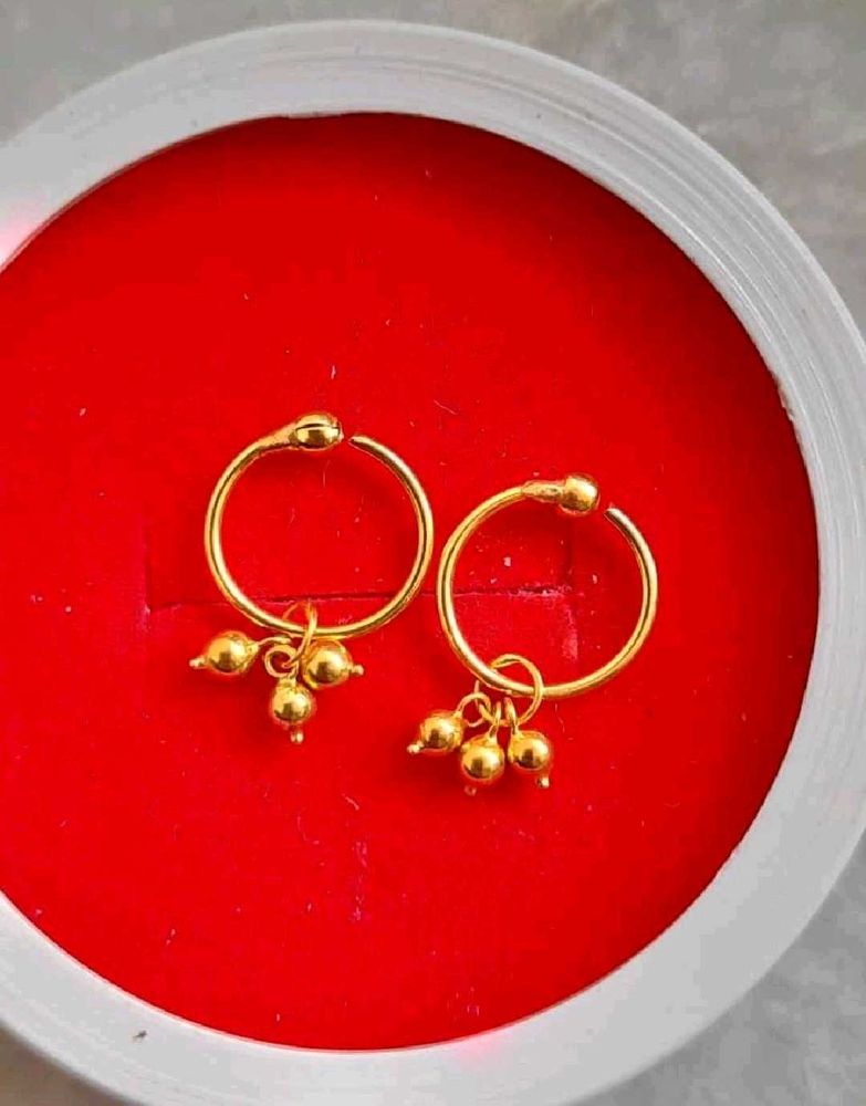 Gold Hoop Earrings with Charms