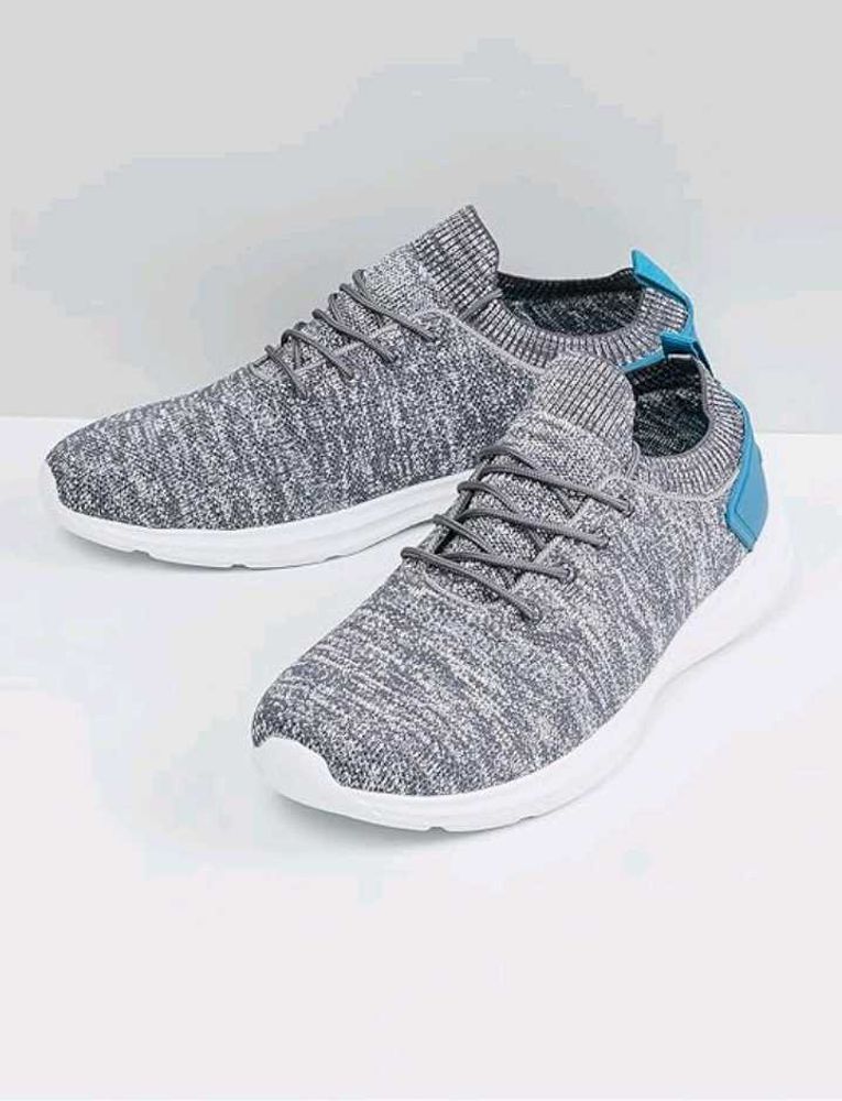 Stylish Grey Knit Sneakers
