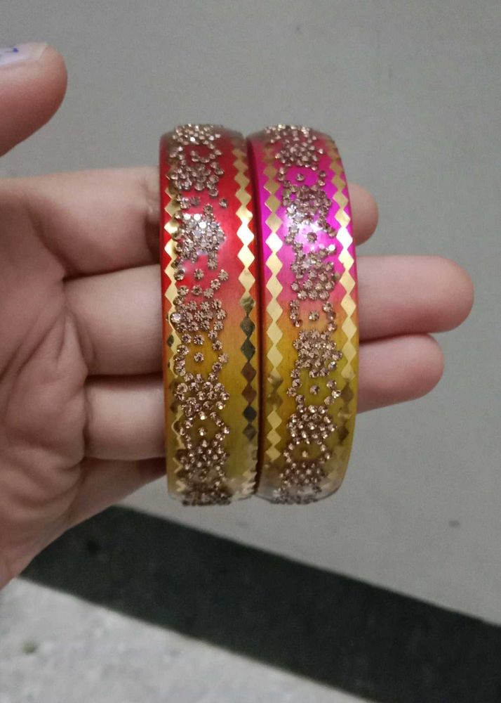 Sparkling Traditional Bangles - Set of 2