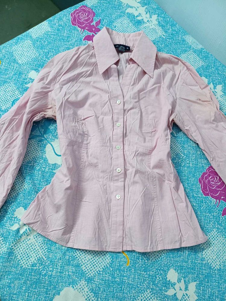 Chic Pink Button-Up Shirt