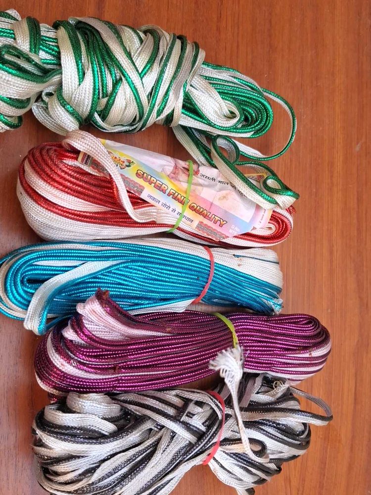 combo of 5 metalic piping cords