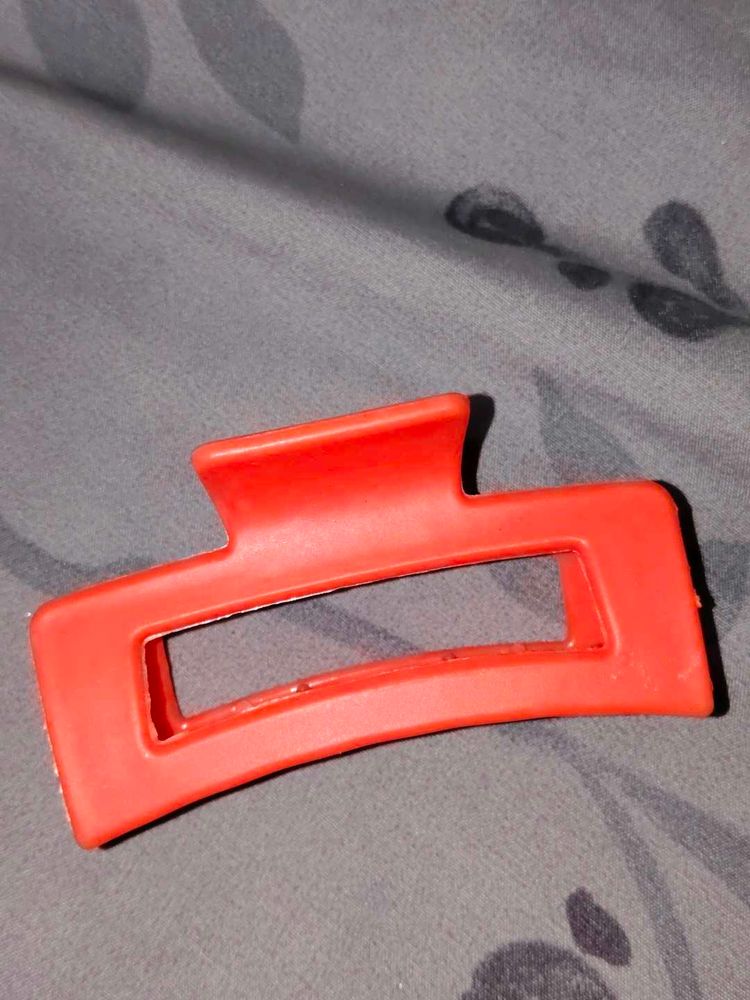 Bright Red Claw Clip Hair Accessory