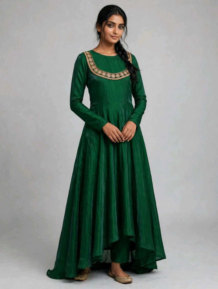 Elegant Emerald Green high low gown