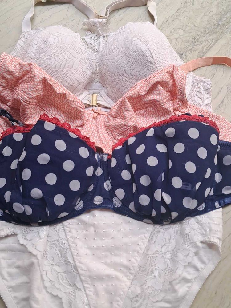 combo Of Four Imported Fabric Bra N Panty