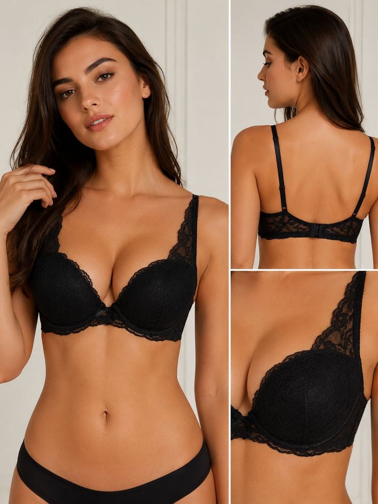 Elegant Black Lace Bra