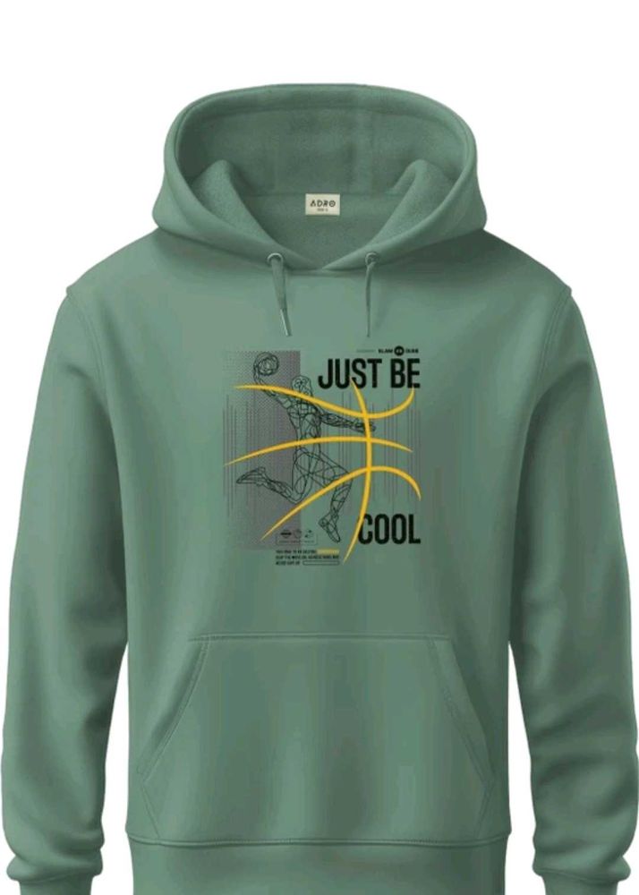 Green "Just Be Cool" Graphic Hoodie