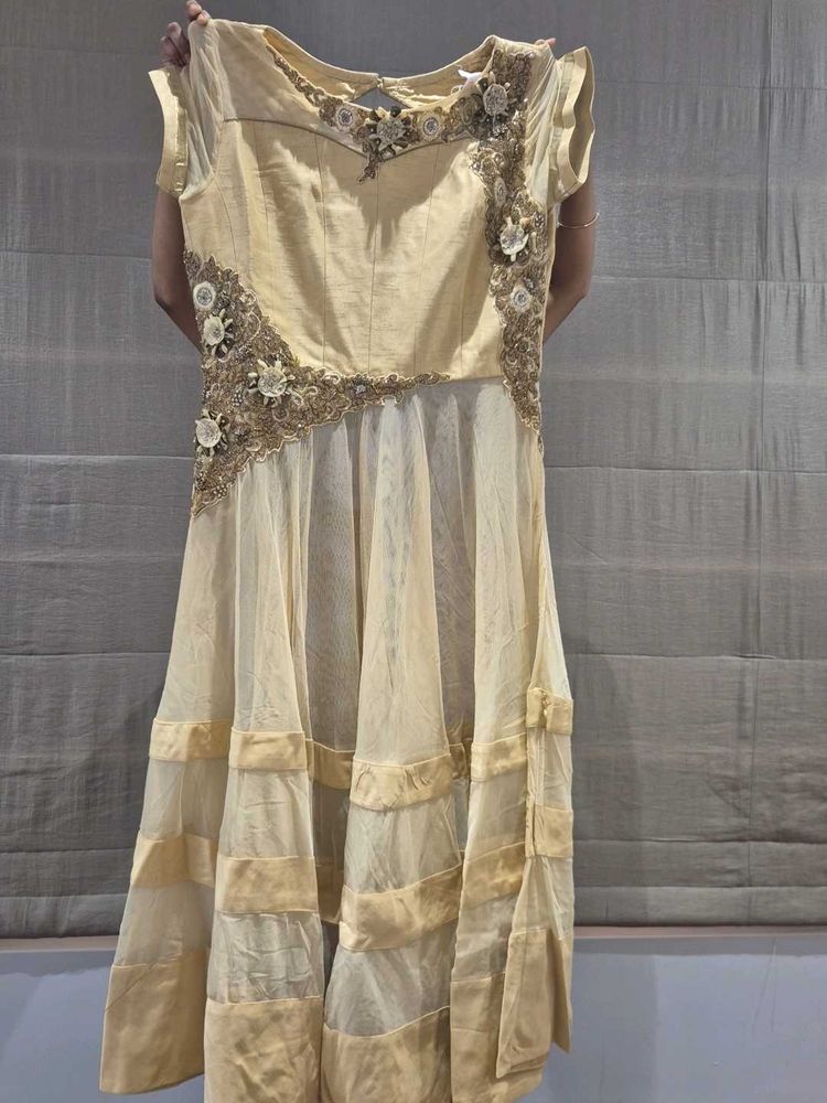 Elegant Yellow Embellished Gown
