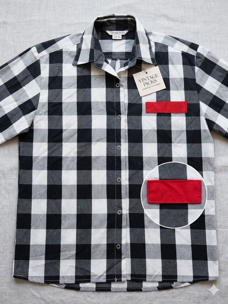 Vintage Black &amp; White Checkered Shirt