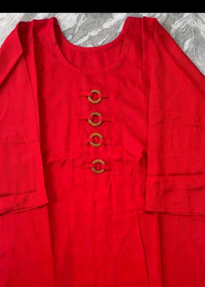 Vibrant Red Kurta with pajami