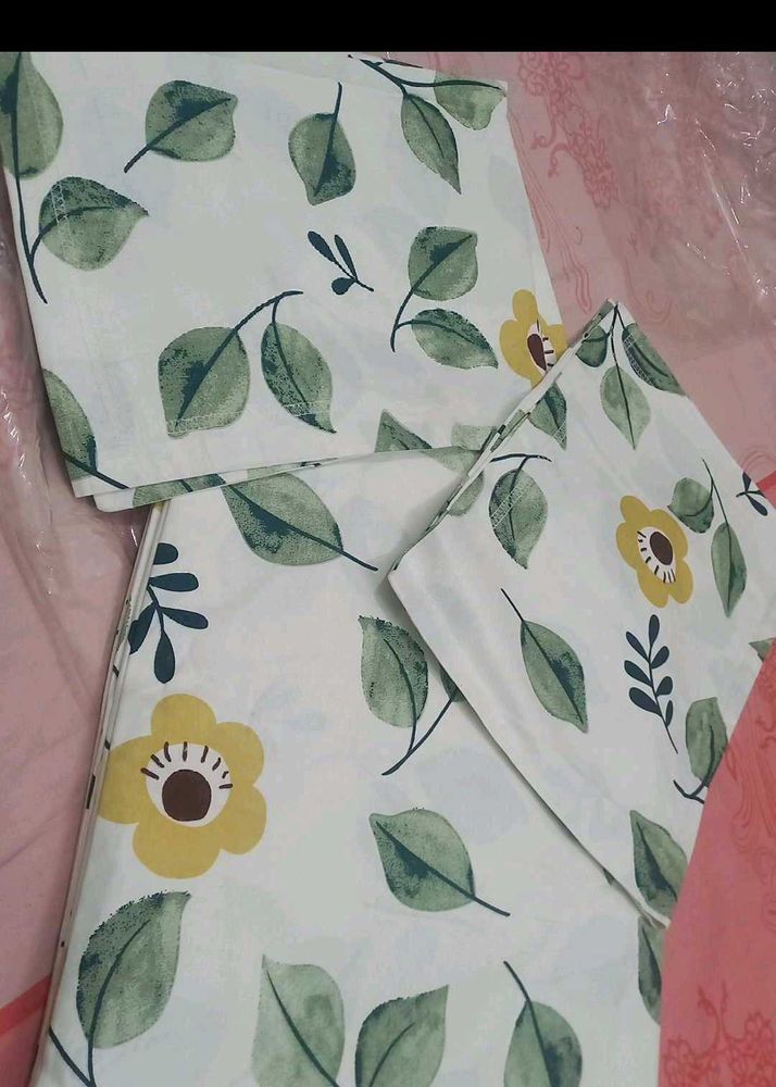 Flower Branded Double Bed Bedsheet Wth Two Pillows
