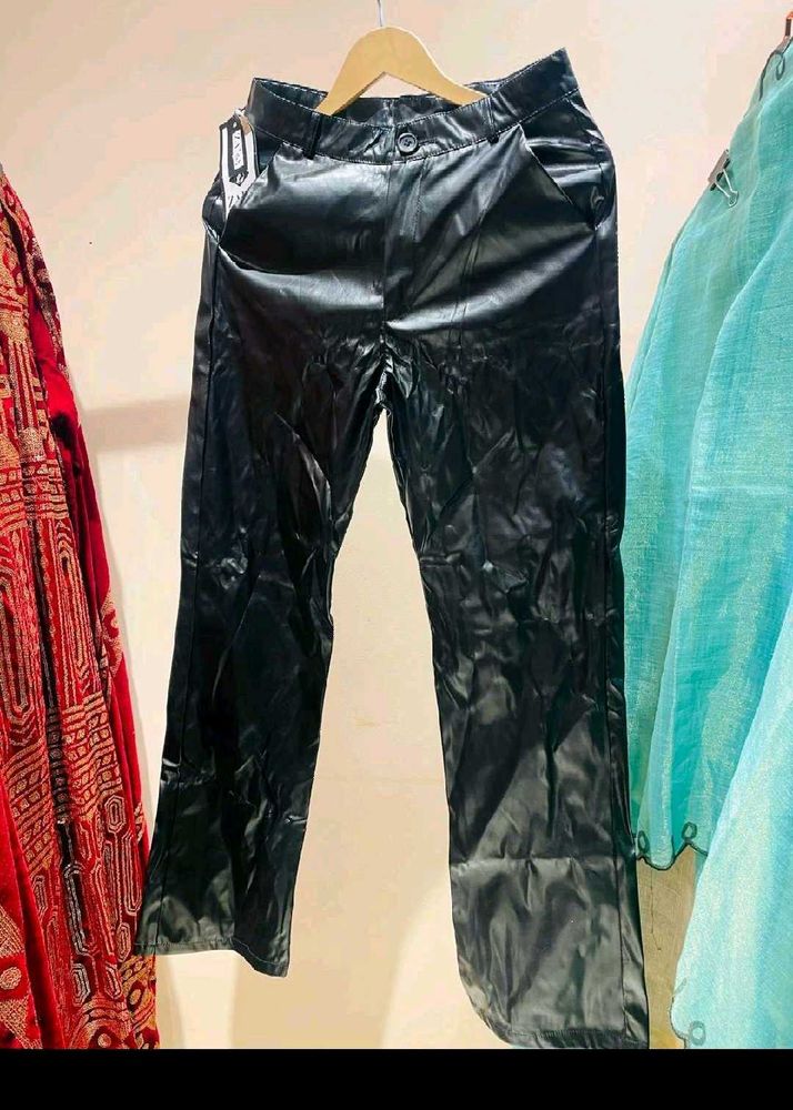 Black Faux Leather Pants