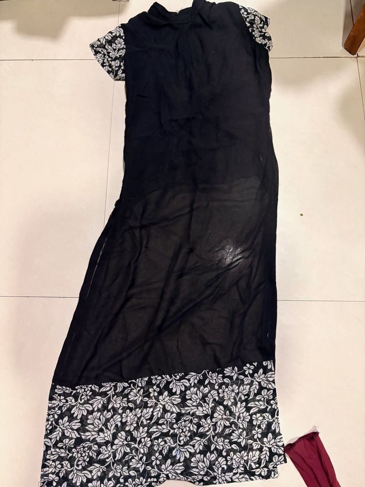 Elegant Black Floral Gown
