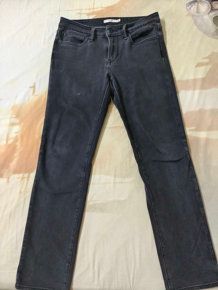 levis charcoal straight fit jeans