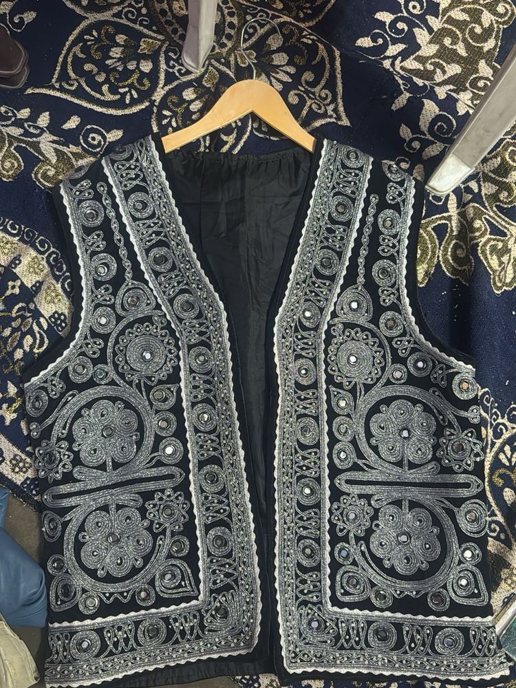 Embellished Black Ethnic Vest