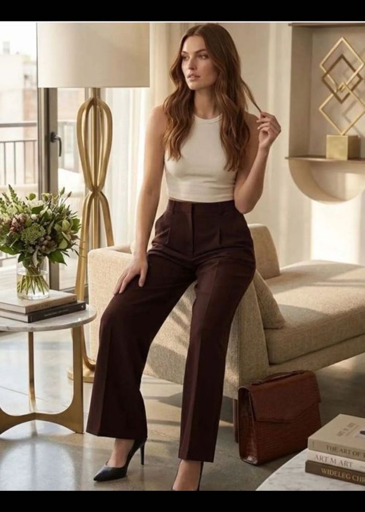 High Waisted Pleated Trousers